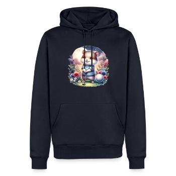 Lustiger Hamster Golfer Golfing Spaß - Männer Premium Bio Hoodie - Navy - Vorne - Nico (187cm)