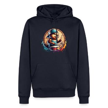 Biber Trommler Nagetier Schlagzeug Sticks - Männer Premium Bio Hoodie - Navy - Vorne - Nico (187cm)
