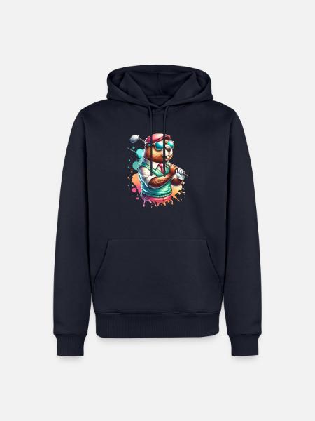 Lustiger Biber Golf Spieler Golfer Tier - Männer Premium Bio Hoodie - Navy