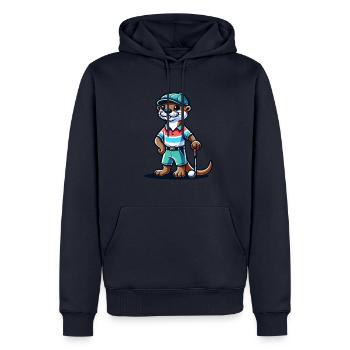 Drôle de golfeur loutre Sports de golf - Sweat à capuche Premium bio Homme - bleu marine - Devant - Nico (187cm)