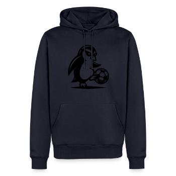 Pinguin Fußball Spieler Champion Fan Silhouette - Männer Premium Bio Hoodie - Navy - Vorne - Nico (187cm)