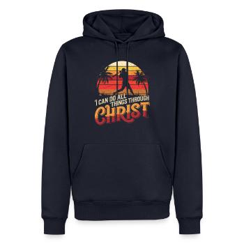 Ich Kann Alles Durch Christus Baseball Christlich - Männer Premium Bio Hoodie - Navy - Vorne - Nico (187cm)