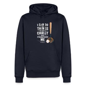 Ich Kann Alles Durch Christus Philipper Baseball - Männer Premium Bio Hoodie - Navy - Vorne - Nico (187cm)