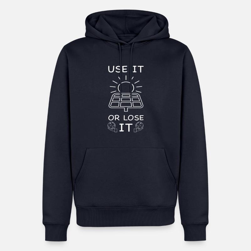 Erneuerbare Energien Photovoltaik oder Windkraft - Männer Premium Bio Hoodie - Navy