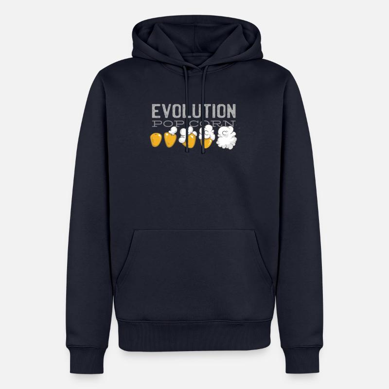 Popcorn Evolution Cinéma - Sweat à capuche Premium bio Homme - bleu marine