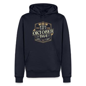 October 1964 birthday man - Men’s Premium Organic Hoodie - navy - Front - Nico (187cm)