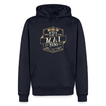 May 1936 Birthday Man - Men’s Premium Organic Hoodie - navy - Front - Nico (187cm)