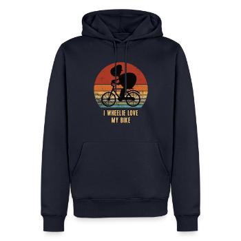 Radfahrer Biker Langsame Schildkröte auf Fahrrad - Männer Premium Bio Hoodie - Navy - Vorne - Nico (187cm)