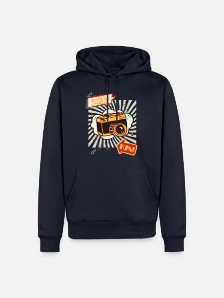 Super Fun mit Fotoapparat - Männer Premium Bio Hoodie - Navy