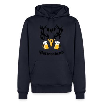 Hirsch Polterabend JGA Bier - Men’s Premium Organic Hoodie - navy - Front - Nico (187cm)