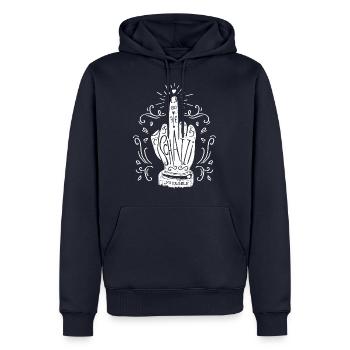 Go Schatzi yourself! (weiß) - Männer Premium Bio Hoodie - Navy - Vorne - Nico (187cm)