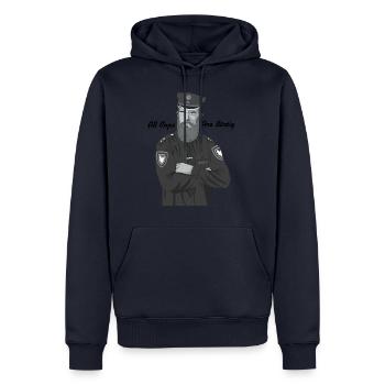 Bärtig Cop - Männer Premium Bio Hoodie - Navy - Vorne - Nico (187cm)