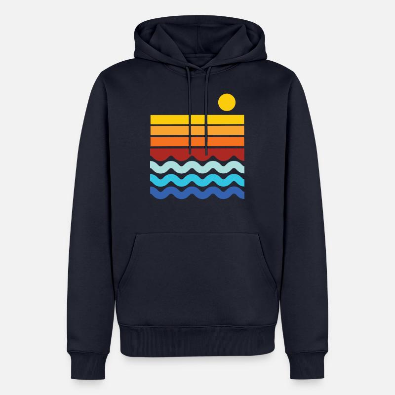 Horizon de plage - Sweat à capuche Premium bio Homme - bleu marine
