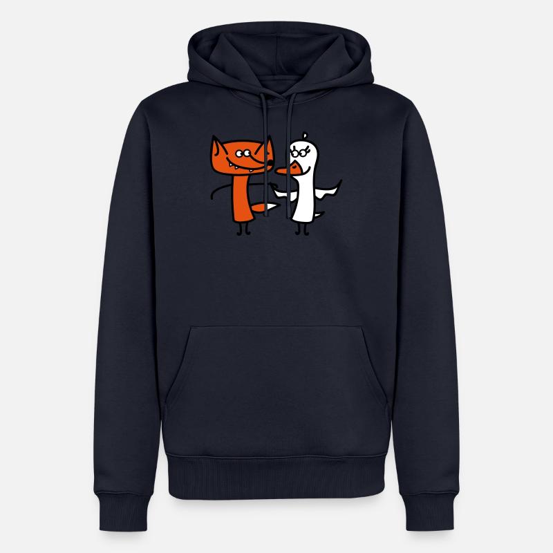 Fuchs und Gans (b) - Männer Premium Bio Hoodie - Navy