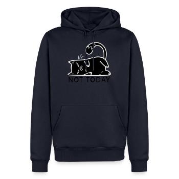 Katze Not Today Nein Cat Mom faul NO Mittelfinger - Männer Premium Bio Hoodie - Navy - Vorne - Nico (187cm)