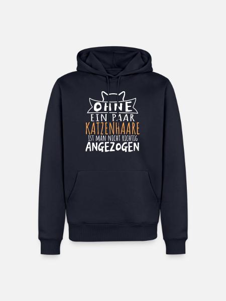Ohne Katzenhaare nicht richtig angezogen - Männer Premium Bio Hoodie - Navy