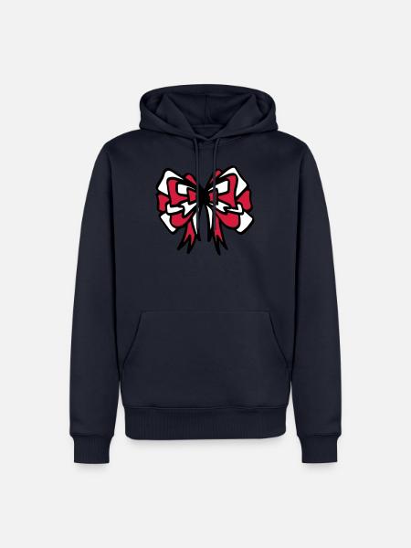 Strik rood & wit / rood & wit strik - kleurrijk - Mannen Premium Bio hoodie - navy