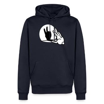 Lapins Ombre Main Deux 2 ans D’anniversaire V - Sweat à capuche Premium bio Homme - bleu marine - Devant - Nico (187cm)