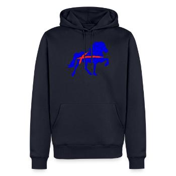 Islandais Töltender - Sweat à capuche Premium bio Homme - bleu marine - Devant - Nico (187cm)