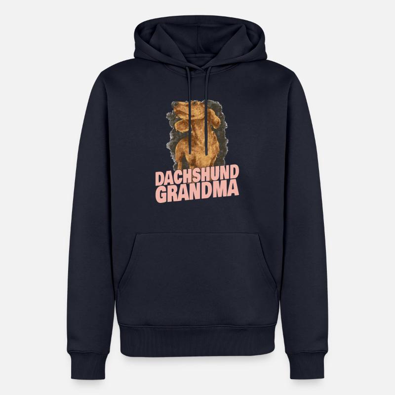 Teckel grand-mère - Sweat à capuche Premium bio Homme - bleu marine