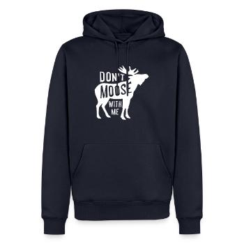 Canadian Hunting - Dont Moose With Me - Sweat à capuche Premium bio Homme - bleu marine - Devant - Nico (187cm)
