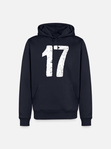 17 Zahl Vintage - Männer Premium Bio Hoodie - Navy