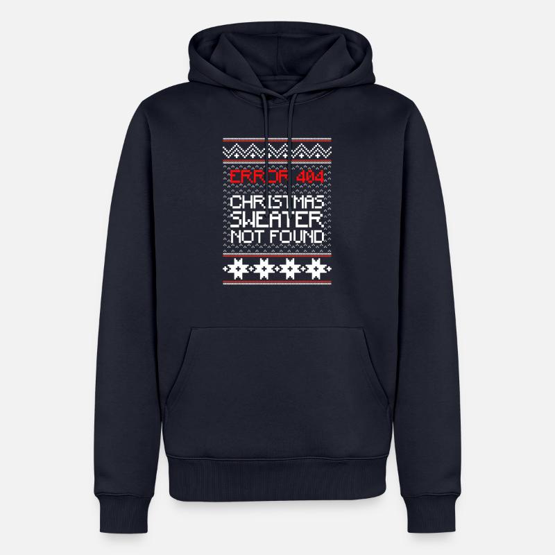 Error 404 Christmas Sweater Not Found Computer - Men’s Premium Organic Hoodie - navy