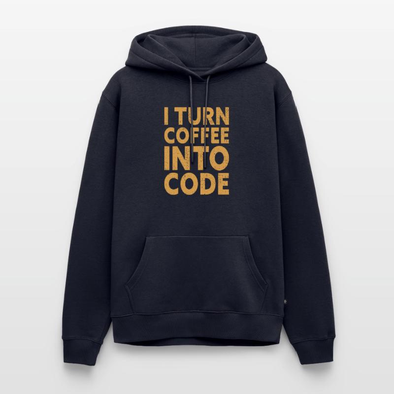 I Turn Coffee Into Code - Programmer Software Sweat à capuche Premium bio Homme