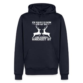 Hirsch Spruch Hirschjäger Weißwedelhirsch - Männer Premium Bio Hoodie - Navy - Vorne - Nico (187cm)