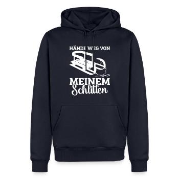 Schlitten Wintersport Rodel Rodler Schlittenfahrer - Männer Premium Bio Hoodie - Navy - Vorne - Nico (187cm)