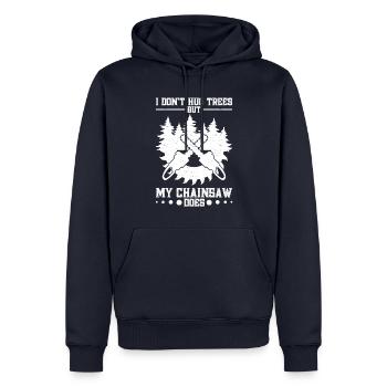 Amateur de tronçonneuses, bûcheron, arboriculteur, Seilho - Sweat à capuche Premium bio Homme - bleu marine - Devant - Nico (187cm)