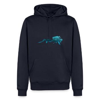 Scuba Diver Underwater Whale Shark - Men’s Premium Organic Hoodie - navy - Front - Nico (187cm)