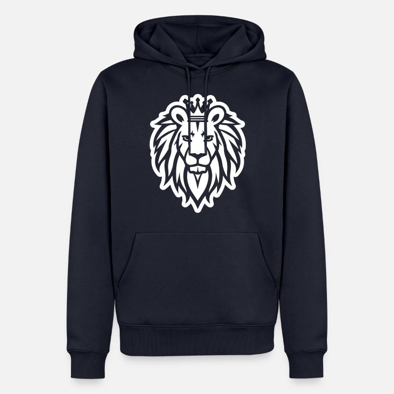Löwe Krone Logo - Männer Premium Bio Hoodie - Navy