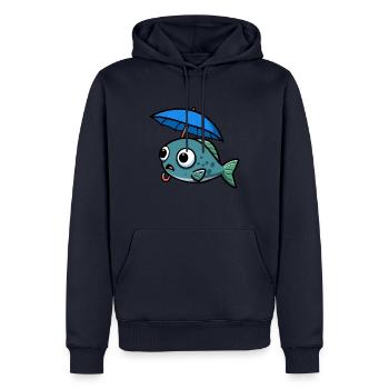 Wasser See Meer Fisch Regenschirm Regen - Männer Premium Bio Hoodie - Navy - Vorne - Nico (187cm)