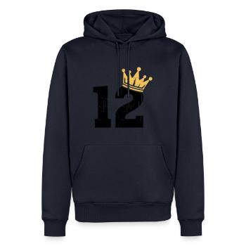 12 Krone 12. Geburtstag 12 Jahre - Männer Premium Bio Hoodie - Navy - Vorne - Nico (187cm)