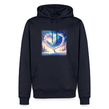 Winter Heart 2 - Men’s Premium Organic Hoodie - navy - Front - Nico (187cm)