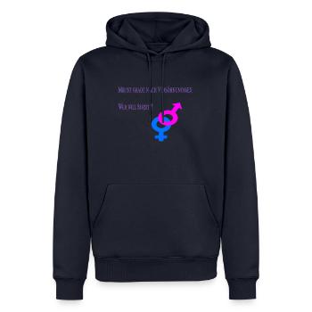 Mir ist grade nach Versöhnungssex - Männer Premium Bio Hoodie - Navy - Vorne - Nico (187cm)