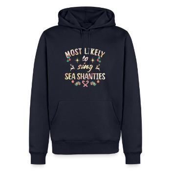 most likely to sing sea shanties - Männer Premium Bio Hoodie - Navy - Vorne - Nico (187cm)