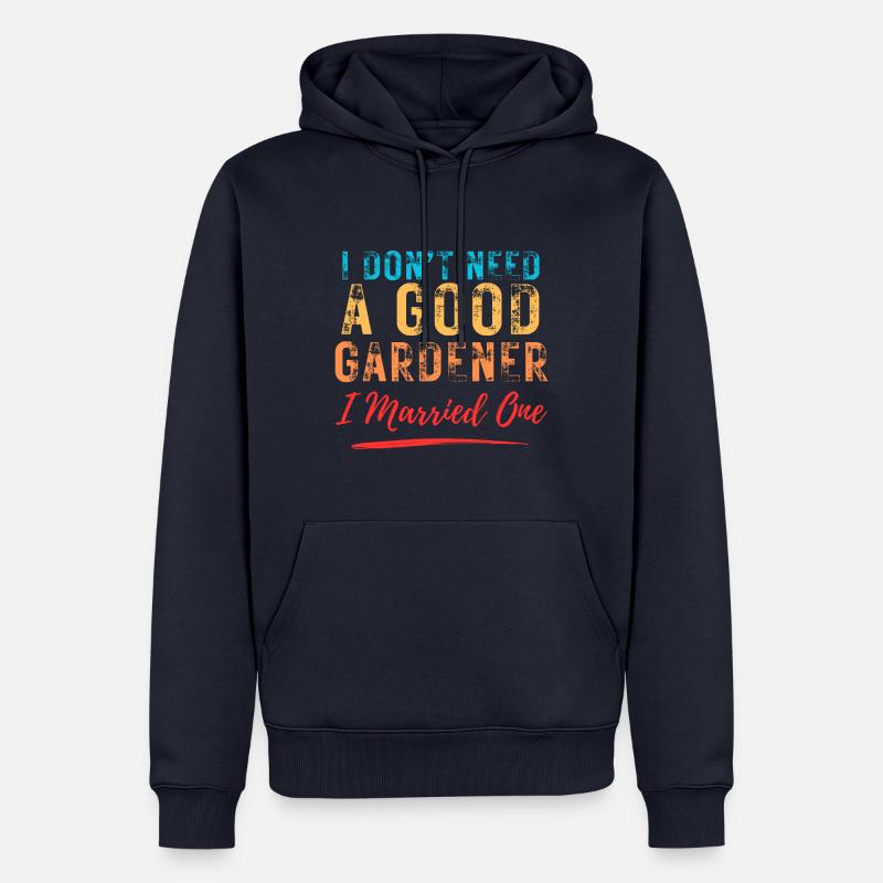 Épouse de jardinier : conception de jardinier drôle - Sweat à capuche Premium bio Homme - bleu marine