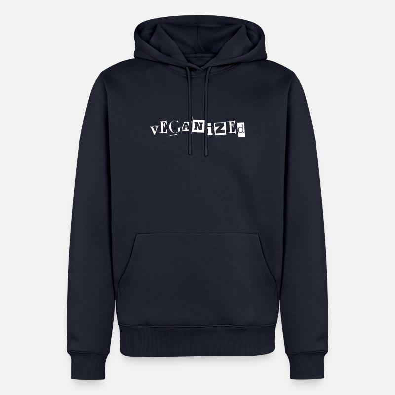 Veganized Statement: Zeitungsschnipsel Design dark - Männer Premium Bio Hoodie - Navy