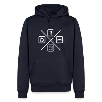Der Lebenszyklus eines Volleyballspielers, Volleyball, Volleyball - Männer Premium Bio Hoodie - Navy - Vorne - Nico (187cm)