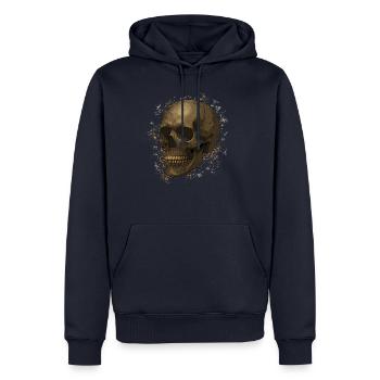 Totenkopf - Männer Premium Bio Hoodie - Navy - Vorne - Nico (187cm)