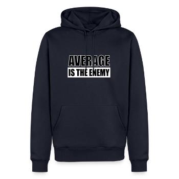average is the enemy - Männer Premium Bio Hoodie - Navy - Vorne - Nico (187cm)