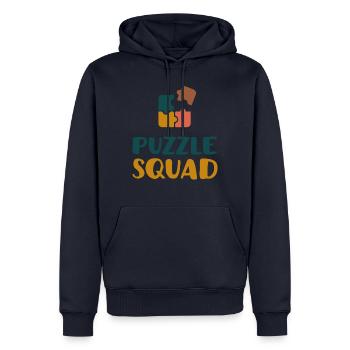 Citation ironique de Puzzle Squad Team Puzzling - Sweat à capuche Premium bio Homme - bleu marine - Devant - Nico (187cm)