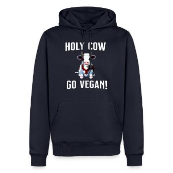 Holy cow - süße Kuh - Männer Premium Bio Hoodie - Navy - Vorne - Nico (187cm)