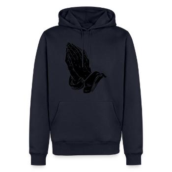 Praying hands - Men’s Premium Organic Hoodie - navy - Front - Nico (187cm)