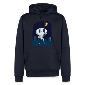 Skeleton - Männer Premium Bio Hoodie - Navy - Vorne - Nico (187cm)