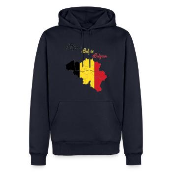 Belgique - Sweat à capuche Premium bio Homme - bleu marine - Devant - Nico (187cm)