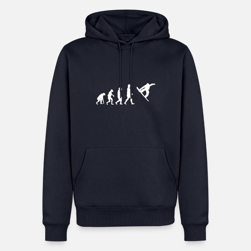 EVOLUTION SNOWBOARD - Männer Premium Bio Hoodie - Navy