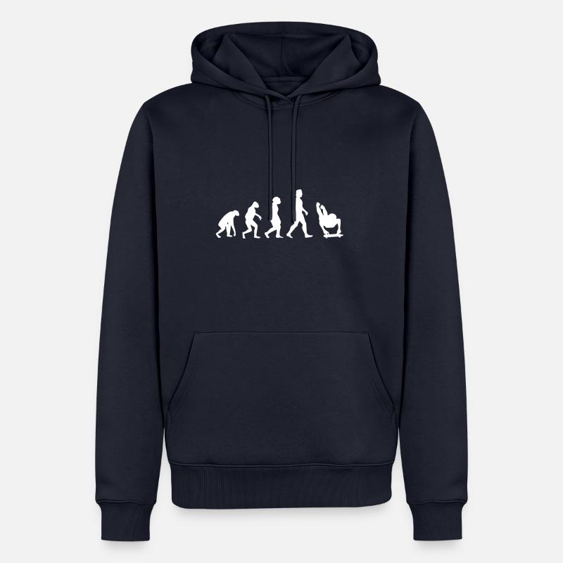 Evolution Skeleton - Sweat à capuche Premium bio Homme - bleu marine